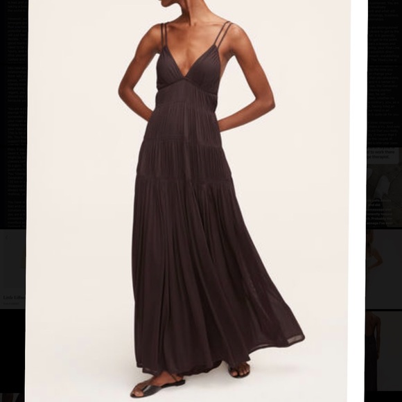 rebecca taylor ruched mesh maxi dress - Picture 1 of 3